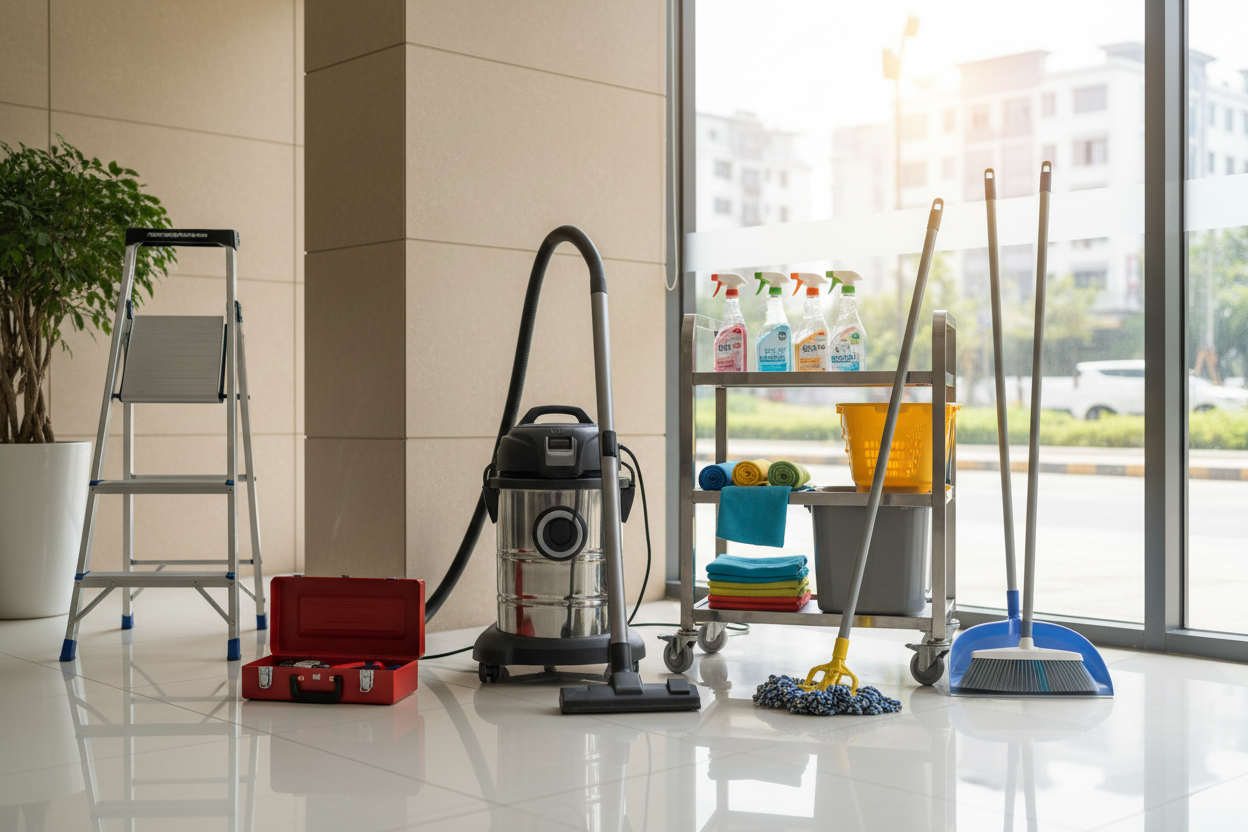Cleaning and maintenance equipment in property